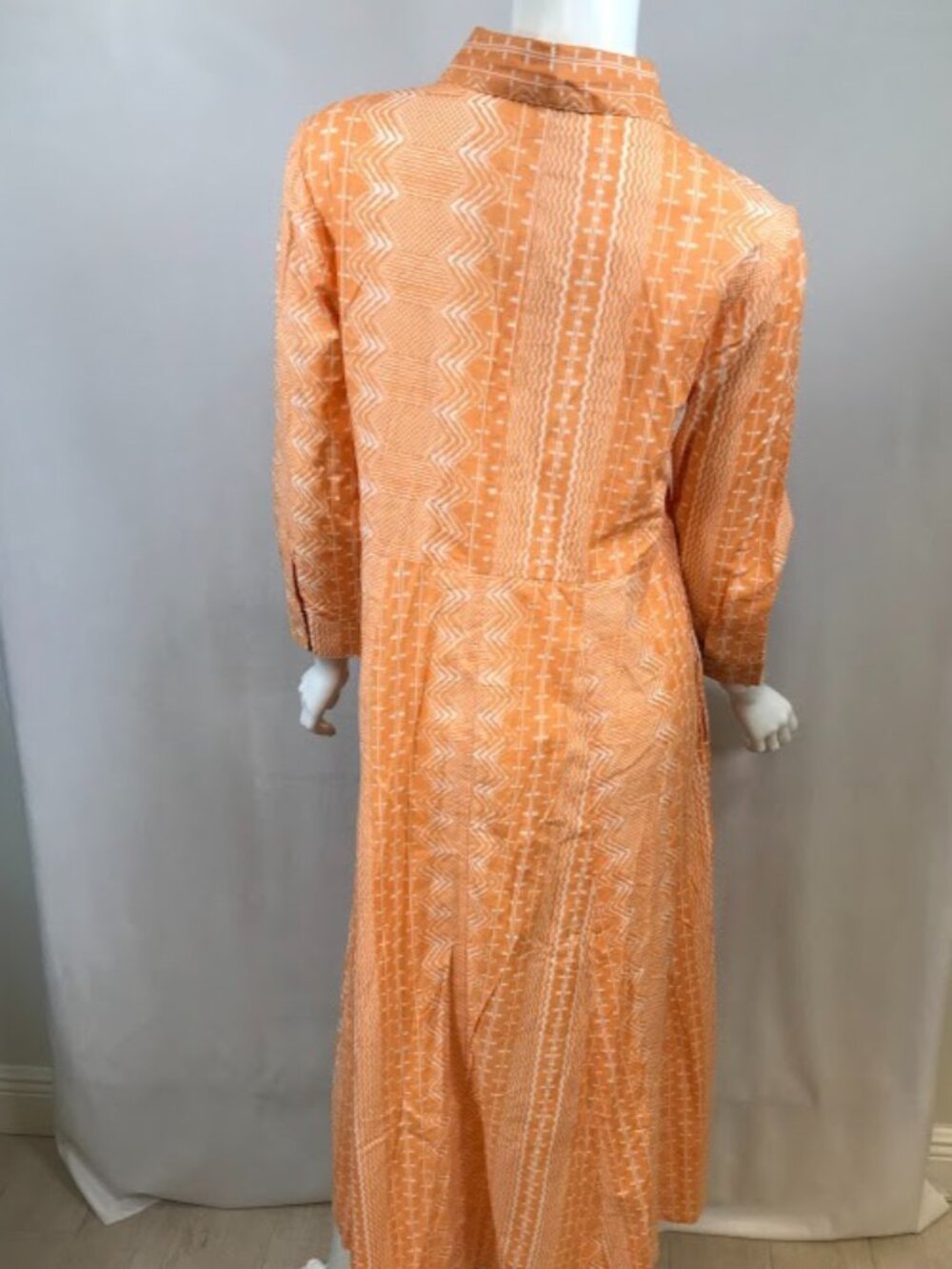 NWT Julia Amory 100% Cotton Orange Shirt Dress Medium - Picture 3 of 11